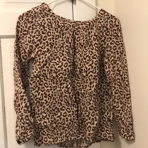 Jcrew leopard linen sz00 peasant top